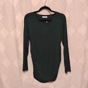 Smallshow Maternity Green Women's Long Sleeve Top Size Medium Rayon Blend